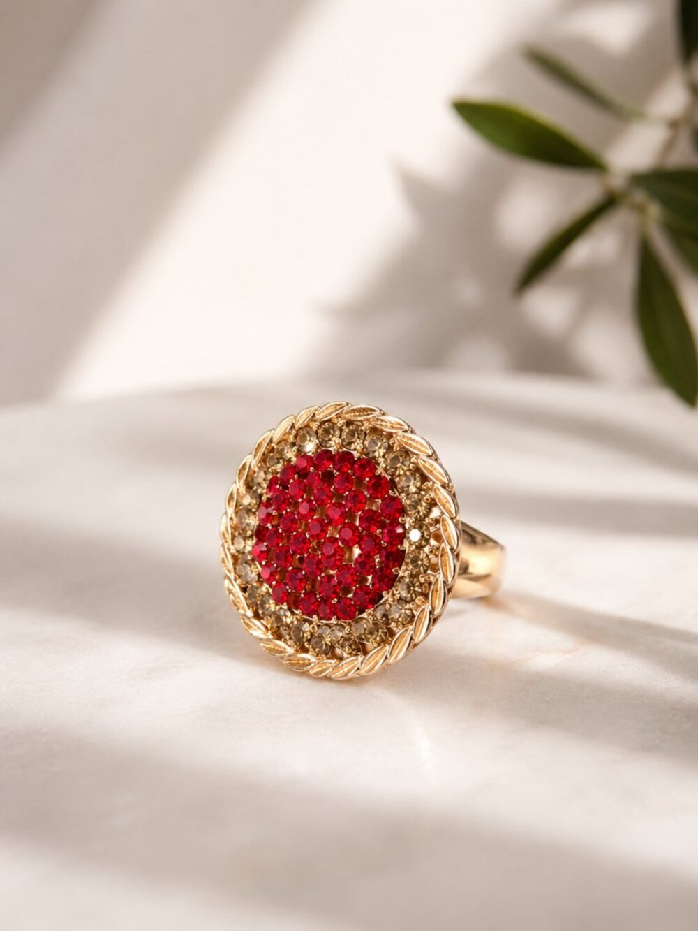 Vintage Adjustable Ring White Cubic Zirconia Statement Fashion Jewelry
